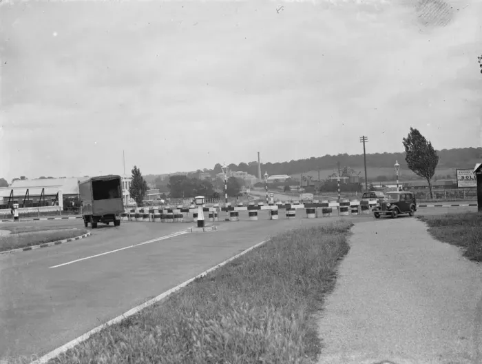 Framed Print : Traffic at Grittalls corner. 1938 Framed Print : Traffic at Grittalls corner. 1938