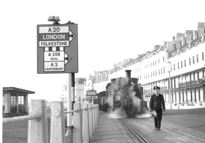 Framed Print : The last train in England to have a man walk in front waving a red flag, through Framed Print : The last train in England to have a man walk in front waving a red flag, through