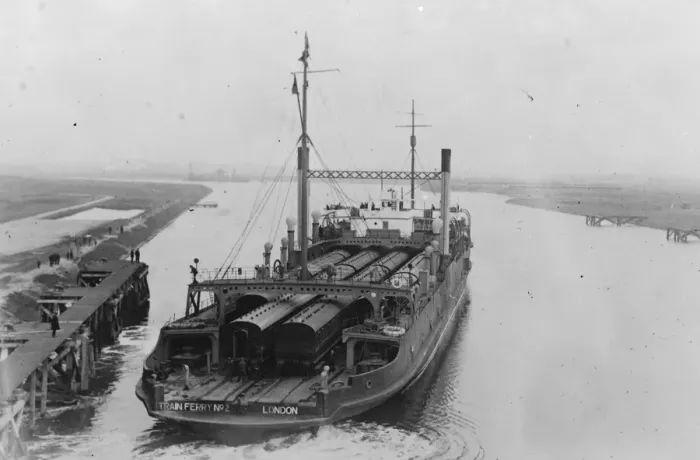 Framed Print : The train ferry boat trials between Zeebruge and Harwich proved successful Framed Print : The train ferry boat trials between Zeebruge and Harwich proved successful
