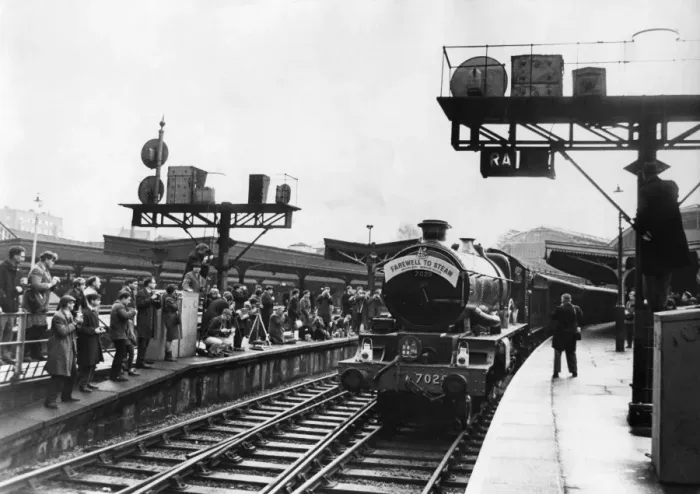 Framed Print : Trainspotters watch and photograph one of the final steam locomotives Framed Print : Trainspotters watch and photograph one of the final steam locomotives