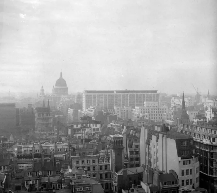 Framed Print : Transformation of City of London looking towards St Pauls Cathedral from the Monument Framed Print : Transformation of City of London looking towards St Pauls Cathedral from the Monument