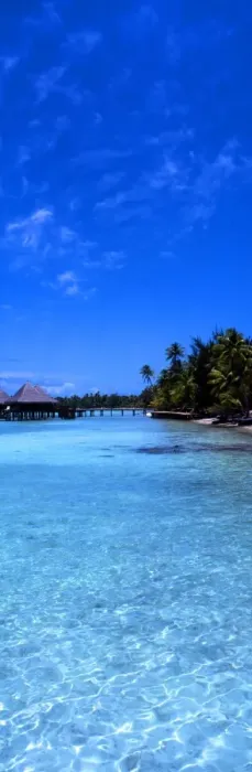 Framed Print : Tropical beauty. Polynesia. Rangiroa. [Panoramic shot]
