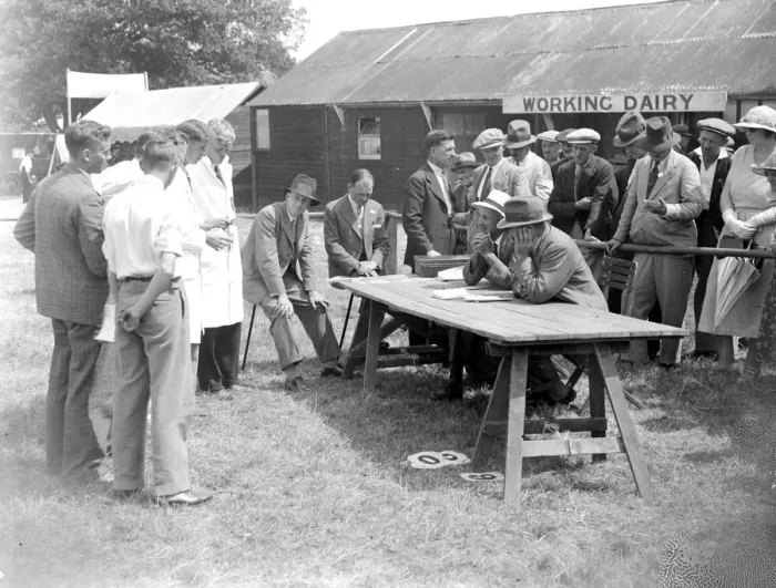Framed Print : Tunbridge Wells Show. Judging Students. 1934 Framed Print : Tunbridge Wells Show. Judging Students. 1934