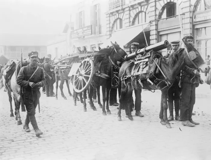 Framed Print : Turks claim sweeping victories in Asia Minor Greek troops with guns and mules 5