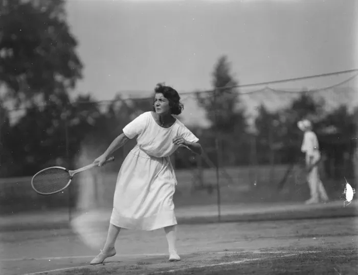 Framed Print : United Kingdom Junior Lawn Tennis Championships Miss Drever playing in the ladies Framed Print : United Kingdom Junior Lawn Tennis Championships Miss Drever playing in the ladies