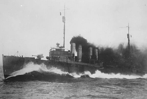 USS destroyer Preble at full speed. 1927