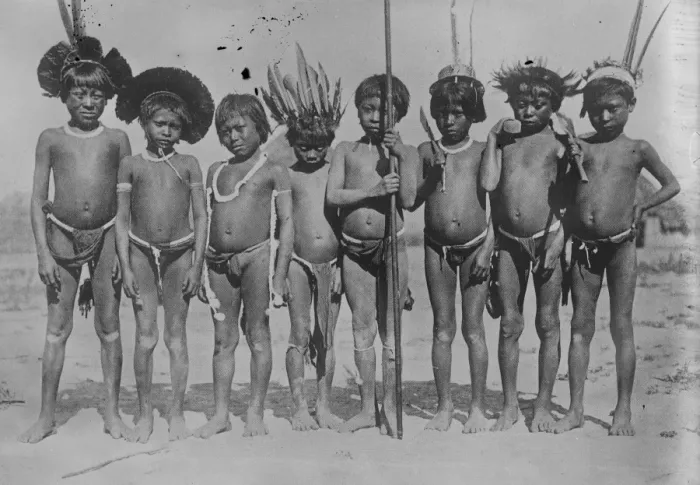 Framed Print : Venezuela. A group of Macoas youths in gala dress February 1920 Framed Print : Venezuela. A group of Macoas youths in gala dress February 1920