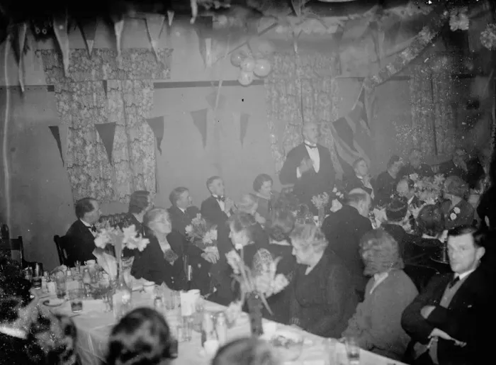 Framed Print : Victory Dinner in Sidcup, Kent 28 February 1936 Framed Print : Victory Dinner in Sidcup, Kent 28 February 1936