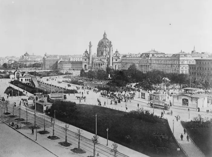 Framed Print : Vienna. The Arlsplatz and the Karlskirche. 13 June 1923 Framed Print : Vienna. The Arlsplatz and the Karlskirche. 13 June 1923
