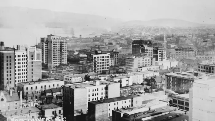 Framed Print : View of Vancouver, Canada, looking north to north arm Burrard inlet 1924 Framed Print : View of Vancouver, Canada, looking north to north arm Burrard inlet 1924