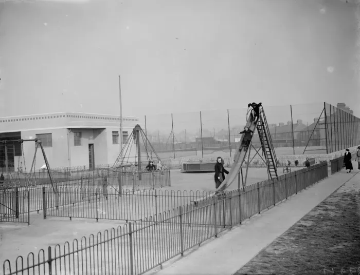 Framed Print : A view of the West Heath playground at Erith, Kent. 1938 Framed Print : A view of the West Heath playground at Erith, Kent. 1938