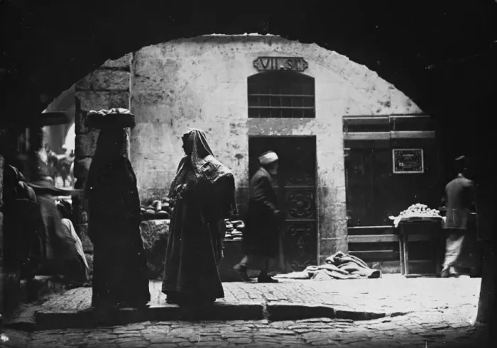 Framed Print : Views of Jerusalem. Via Dolorosa showing the VIIth Station of the Cross. 1 September