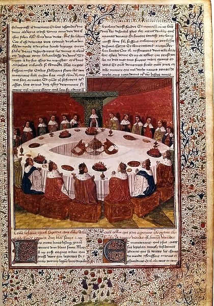 Vision of the Holy Grail appearing at King Arthurs Court 1470