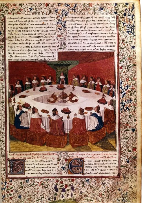 Framed Print : Vision of the Holy Grail appearing at King Arthurs Court 1470 Framed Print : Vision of the Holy Grail appearing at King Arthurs Court 1470