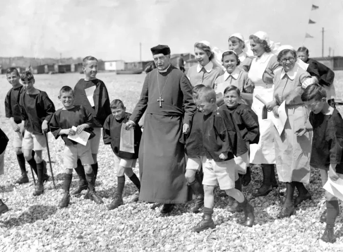 Framed Print : Visit of the Bishop of London to the Marine Hospital School, Tidemills, Bishopstone Framed Print : Visit of the Bishop of London to the Marine Hospital School, Tidemills, Bishopstone