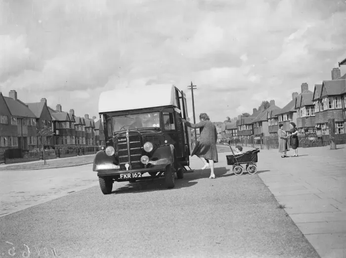 Framed Print : Visiting the Kent County mobile library. 1939 Framed Print : Visiting the Kent County mobile library. 1939