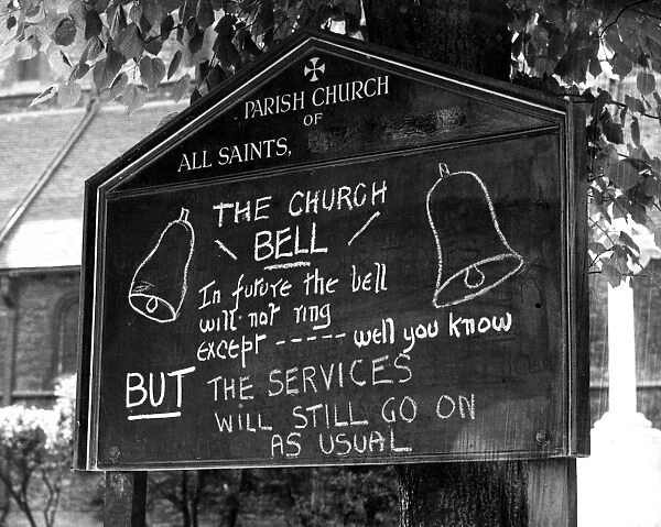 War Time Notice Bells Gravesend Kent