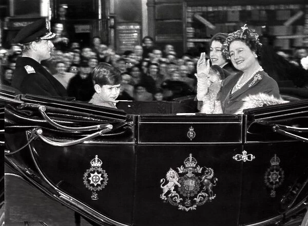 A warm welcome home to the Queen Mother, who is seen accompanied by the Queen, The