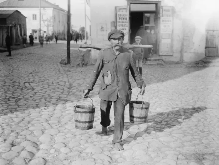 Framed Print : Warsaw, Poland. A Polish water carrier in a village near Warsaw. 25 October 1921 Framed Print : Warsaw, Poland. A Polish water carrier in a village near Warsaw. 25 October 1921