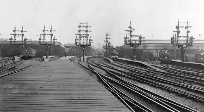 Framed Print : Waterloo station platform c 1900 London Framed Print : Waterloo station platform c 1900 London