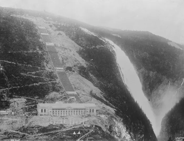 Framed Print : Wealth From The Air Ten huge steel tubes tapping a Norwegian River above a water fall Framed Print : Wealth From The Air Ten huge steel tubes tapping a Norwegian River above a water fall