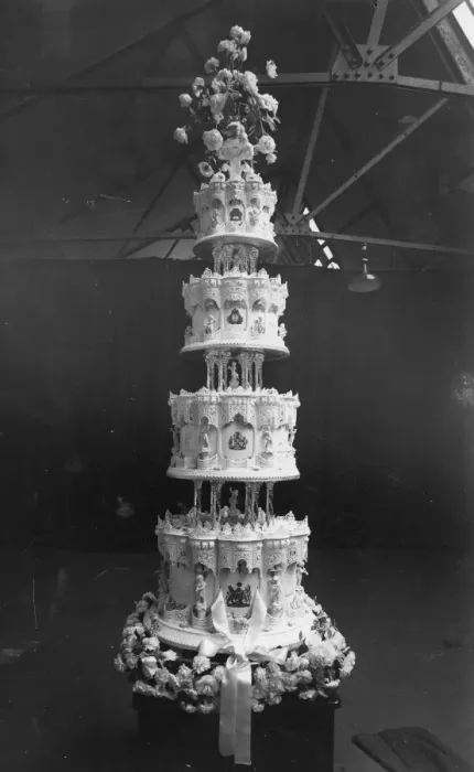 Framed Print : The Wedding cake of H R H Princess Elizabeth and Prince Philip The cake is of four tiers Framed Print : The Wedding cake of H R H Princess Elizabeth and Prince Philip The cake is of four tiers