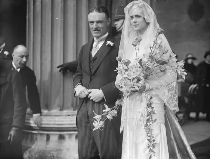Framed Print : Wedding. Captain A P CAmpbell and Miss P Bax Ironside were married at St Peter s Framed Print : Wedding. Captain A P CAmpbell and Miss P Bax Ironside were married at St Peter s