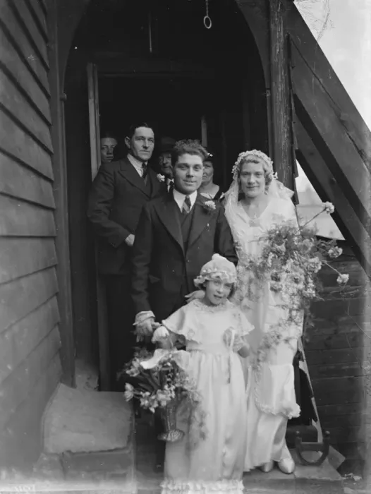 Framed Print : A wedding of a couple in Orpington, Kent. 1939