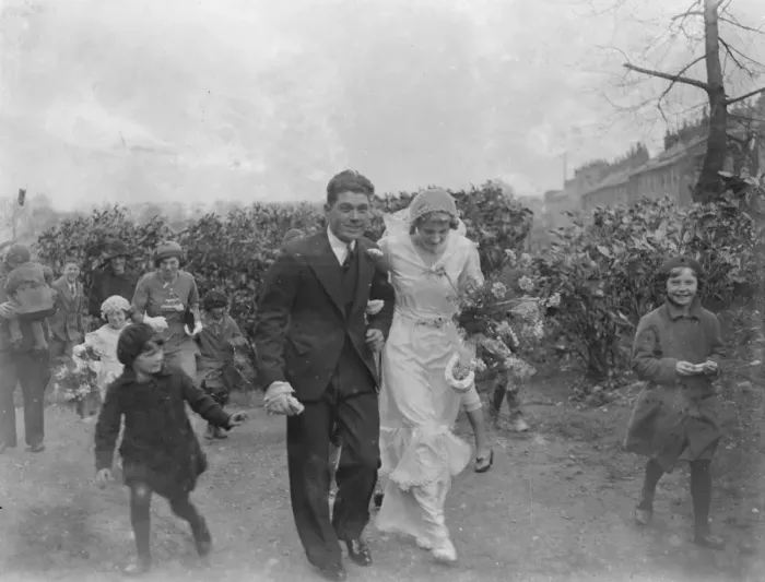 Framed Print : A wedding of a couple in Orpington, Kent. 1939 Framed Print : A wedding of a couple in Orpington, Kent. 1939