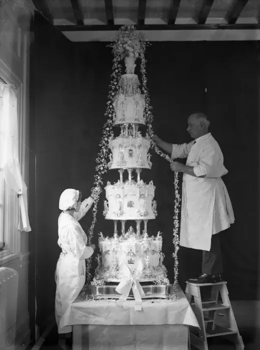 Framed Print : Wedding of the Duke of Kent and Princess Marina. The Royal wedding cake, by McVitie and Price Framed Print : Wedding of the Duke of Kent and Princess Marina. The Royal wedding cake, by McVitie and Price
