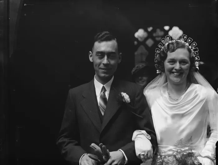 Framed Print : The wedding of the Griffins in Swanley. 1936 Framed Print : The wedding of the Griffins in Swanley. 1936