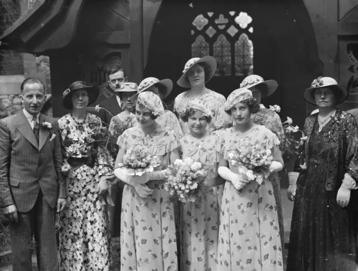 Framed Print : The wedding of the Griffins in Swanley. The bridal group. 1936 Framed Print : The wedding of the Griffins in Swanley. The bridal group. 1936