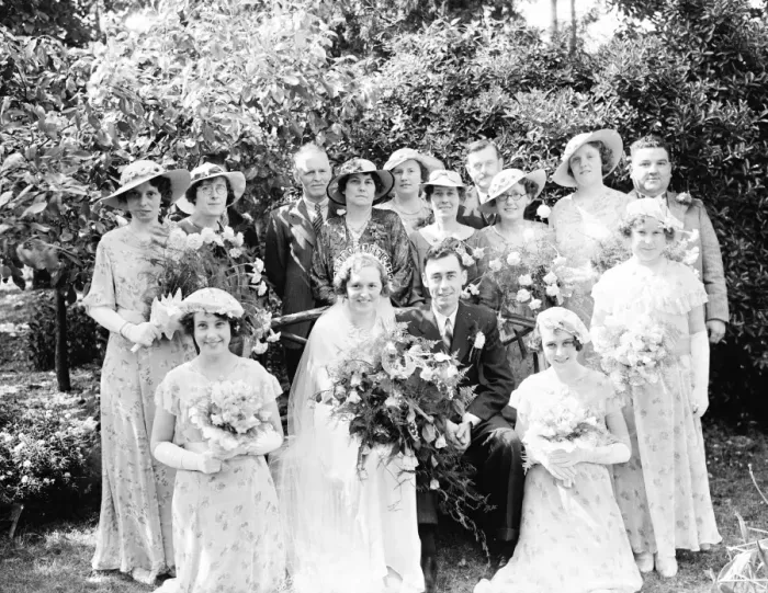 Framed Print : The wedding of the Griffins in Swanley. The wedding group. 1936 Framed Print : The wedding of the Griffins in Swanley. The wedding group. 1936