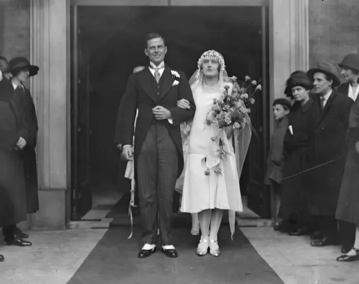 Framed Print : Wedding of Hon Amyas Scott Bushe and Miss Dilys Rees Davies ( daughter of Sir Colin