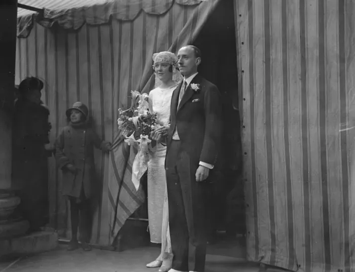 Framed Print : Wedding of the Honourable Ralph Beaumont and Miss Christine Wray at St Georges Church Framed Print : Wedding of the Honourable Ralph Beaumont and Miss Christine Wray at St Georges Church