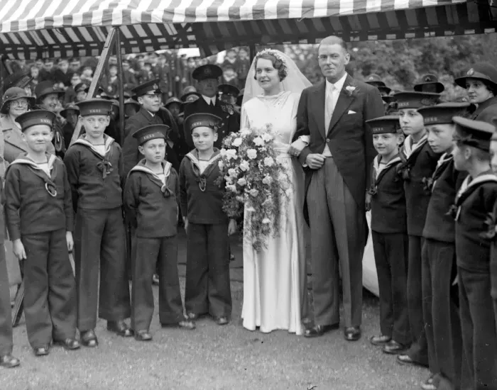Framed Print : Wedding of Lieut Commander Charles Stevens and Miss Ellen Grace Garland Edwards in