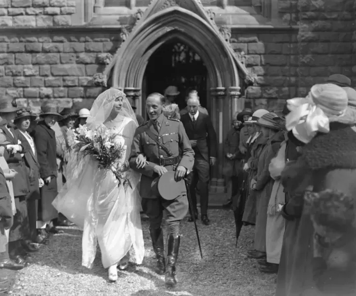 Framed Print : Wedding of LieutCol C T Raikes, Ds O, South Wales Borderers and Miss Dorothy Wilson Framed Print : Wedding of LieutCol C T Raikes, Ds O, South Wales Borderers and Miss Dorothy Wilson