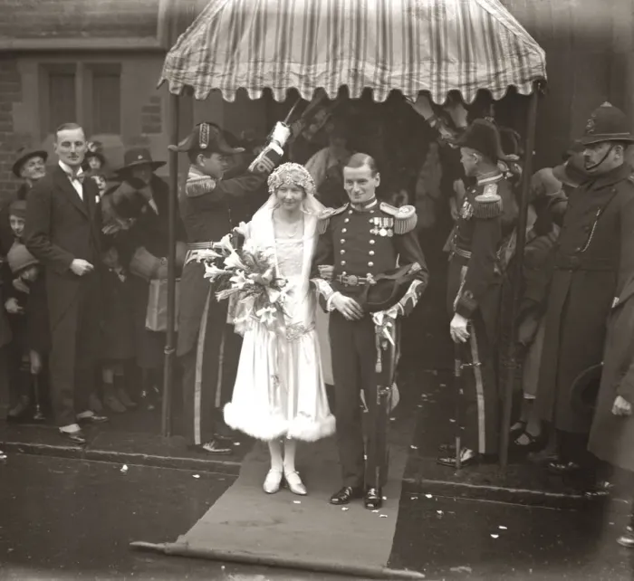 Framed Print : Wedding of Lieutenant the Honourable Robert A W Southwell, Royal Navy, and Miss Framed Print : Wedding of Lieutenant the Honourable Robert A W Southwell, Royal Navy, and Miss