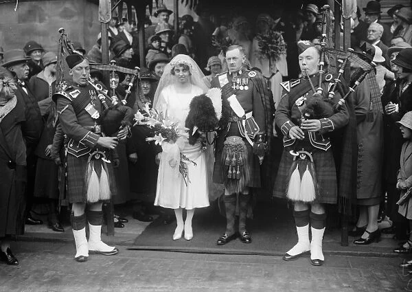 Wedding. Major Ian Bruce was married at Brompton Oratory to Miss J Fielding. Bride