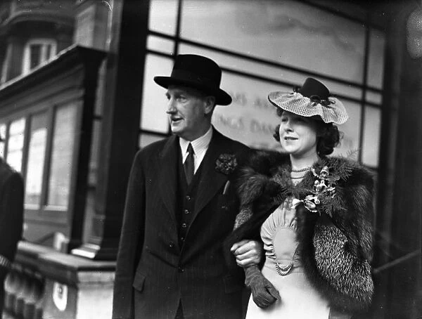 The wedding of Major Sir Alfred Hickman, and Miss Beryl Morse Evans at Caxton Hall, London