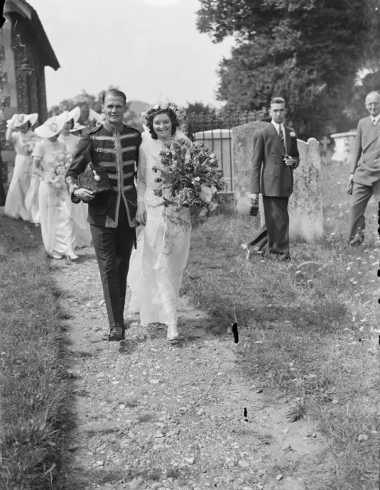 Framed Print : The wedding of Mr Archie Percival Laurie Batsom RA and Miss Iris Ivy Gwen Kemp. The bride Framed Print : The wedding of Mr Archie Percival Laurie Batsom RA and Miss Iris Ivy Gwen Kemp. The bride