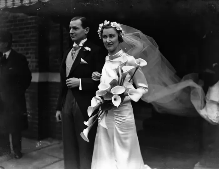 Framed Print : The wedding of Mr John Neil Cooper and Miss Betty Soames ( Kent County Tennis player Framed Print : The wedding of Mr John Neil Cooper and Miss Betty Soames ( Kent County Tennis player