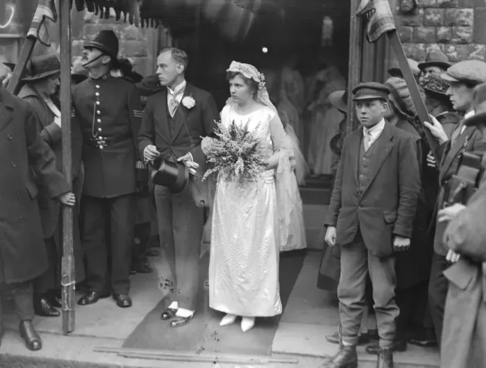 Framed Print : Wedding of Sir Edward Anson and Miss Pollock at St Peters, Cranleigh garden 17