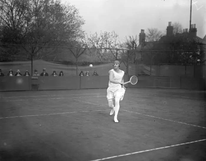 Framed Print : West Side Country Club Tennis. Miss Eileen Bennett in play against Betty Nuthall Framed Print : West Side Country Club Tennis. Miss Eileen Bennett in play against Betty Nuthall