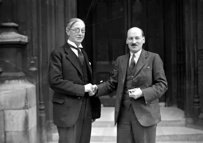 Framed Print : Westminster - Election of Labour Party. Mr Arthur Greenwood (left) and Major Attlee Framed Print : Westminster - Election of Labour Party. Mr Arthur Greenwood (left) and Major Attlee