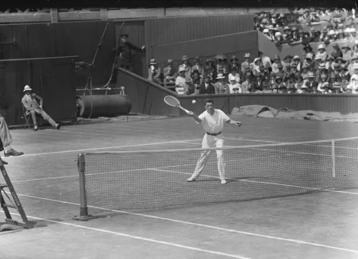 Framed Print : Wimbeldon tennis champships at Wimbeldon Williams in play 1 July 1924 Framed Print : Wimbeldon tennis champships at Wimbeldon Williams in play 1 July 1924