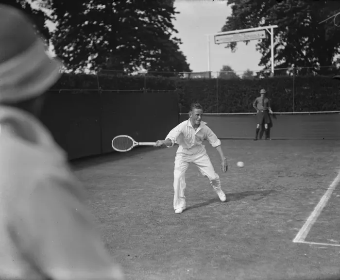 Framed Print : Wimbledon lawn tennis Championships. Wilbur Coen ( USA ) in play against Axel Petersen Framed Print : Wimbledon lawn tennis Championships. Wilbur Coen ( USA ) in play against Axel Petersen