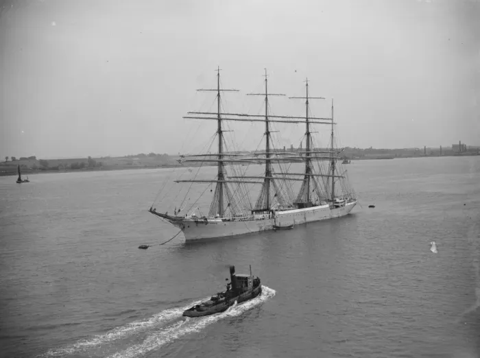 Framed Print : The windjammer Magdalene Vinnen at anchor. 1939 Framed Print : The windjammer Magdalene Vinnen at anchor. 1939