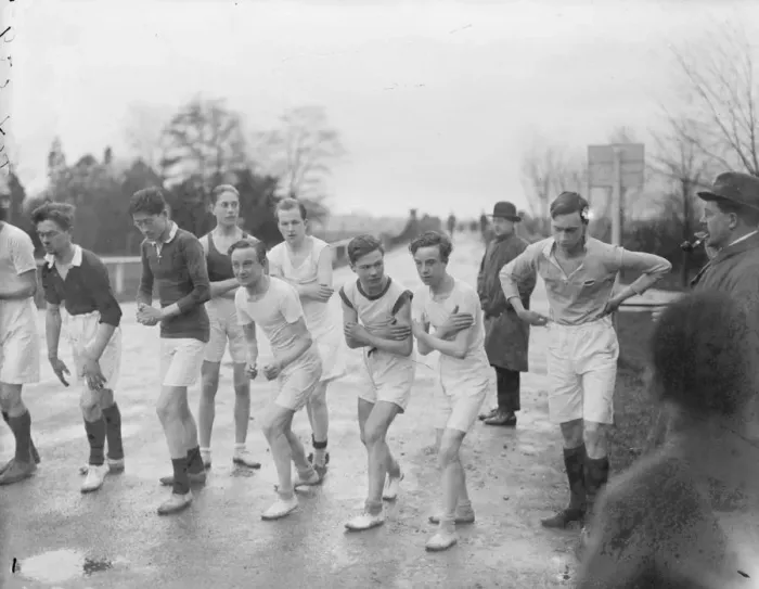 Framed Print : Windsors famous twins compete in a marathon race. The Prior twins of Windsor