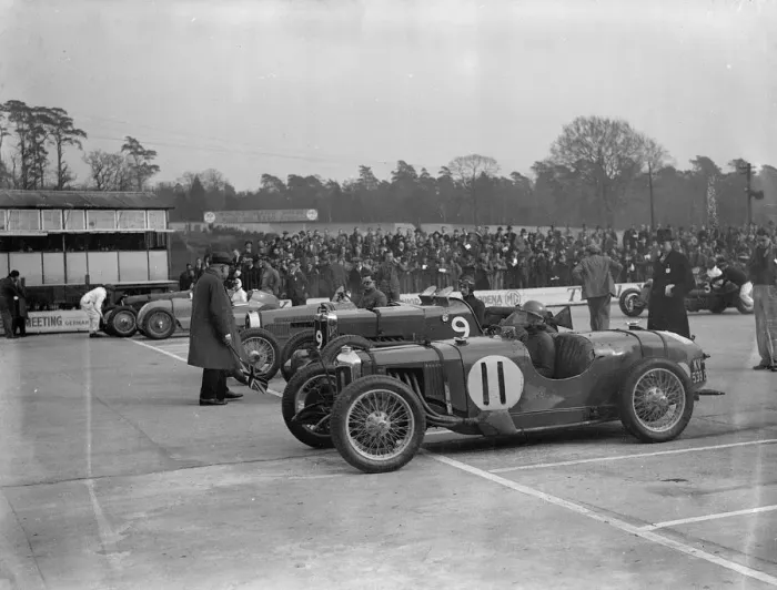Framed Print : Women beat men at first Brooklands meeting. The start of a race at Brooklands March meeting Framed Print : Women beat men at first Brooklands meeting. The start of a race at Brooklands March meeting